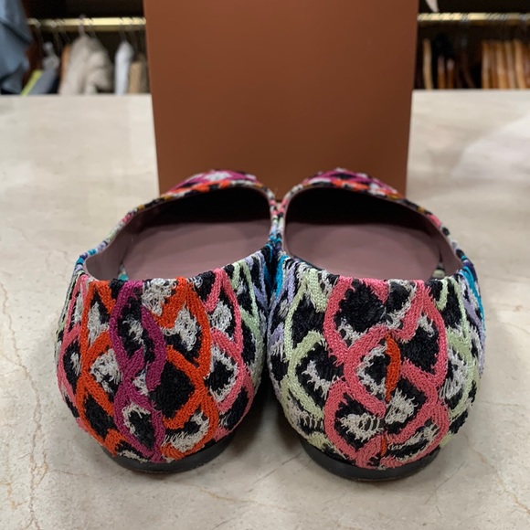 MISSONI FLATS IN CALF LEATHER W/FABRIC UPPER GORGEOUS COLORWAY/PRINT SIZE 38/8 - Picture 7 of 14